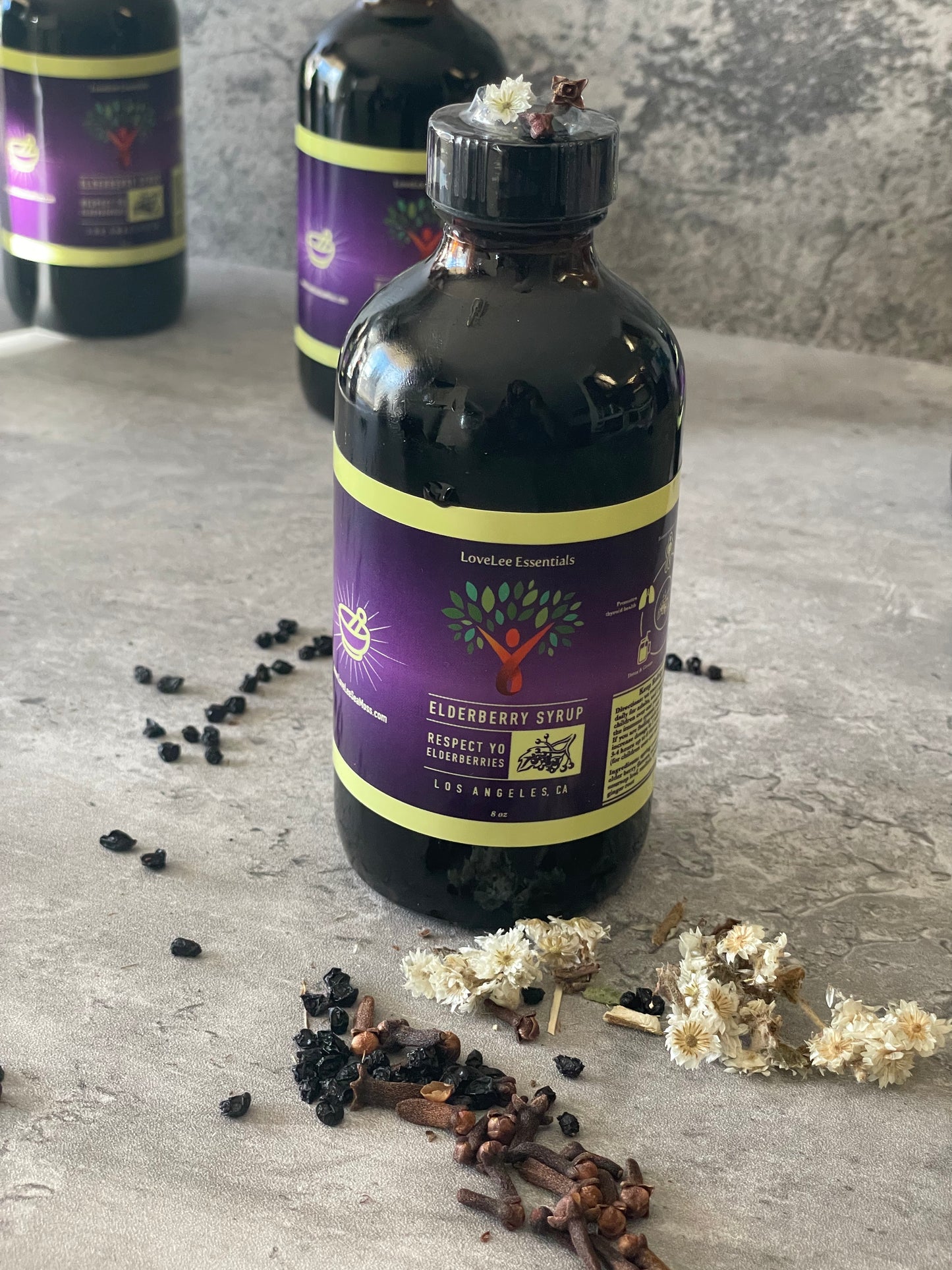 Respect Your Elderberry Tonic Syrup with agave 8OZ